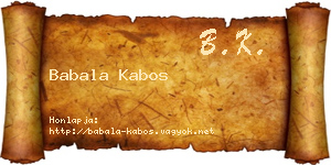 Babala Kabos névjegykártya